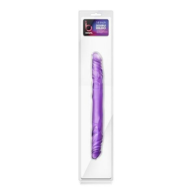 Фиолетовый двусторонний фаллоимитатор 14 Inch Double Dildo - 35 см. (Цвет: фиолетовый)