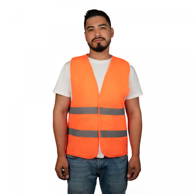 Рабочий жилет не утепленный оранжевый р. 56-58 (XL) сигнальный 2 СОП сетка 70 г.