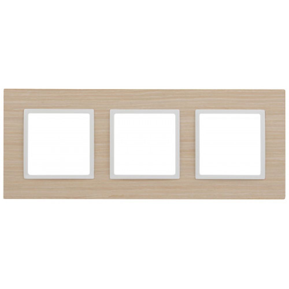 14-5303-01 ЭРА Рамка на 3 поста, дерево, Эра Elegance, белён.дуб-бел