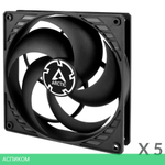 Комплект вентиляторов для корпуса Arctic P14 PWM PST Black (ACFAN00138A)
