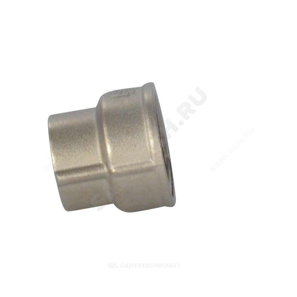 Муфта латунь никель переходная Ду 25х15 (1"х1/2") ВР/ВР SantechSystems