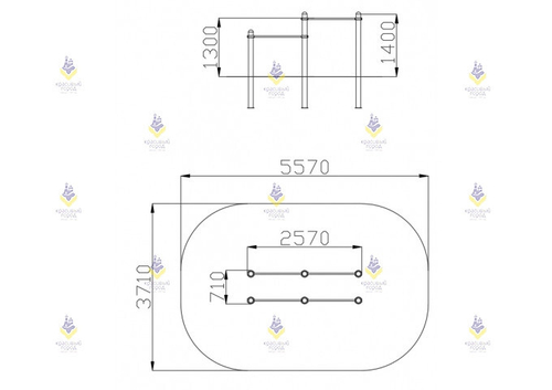 Воркаут «Брусья для отжимания двойные разноуровневые»