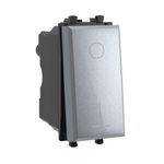 Выключатель двухполюсный одноклавишный модульный, "Avanti", "Закаленная сталь", 1 модуль