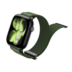 Ремешок зеленого цвета с магнитной фиксацией для смарт часов Apple Watch размером 42, 44, 45, 46, 49MM, серия Strap (YM Series) от Dux Ducis