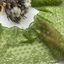 Кружево эластичное зеленое 21 см