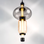 737527 Подвес EMISFERO 8W LED 250LM G ЧЕРНЫЙ/ПРОЗРАЧНЫЙ+ЯНТАРЬ 3000K