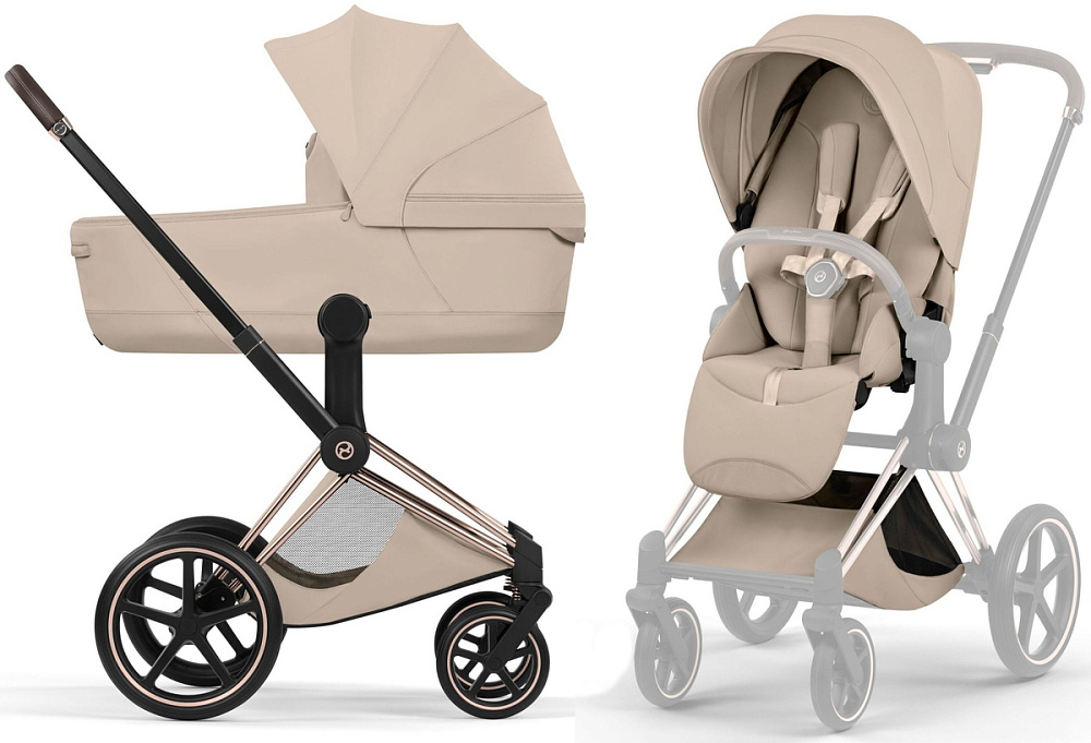 Коляска Cybex Priam V Rosegold Style Collection 2 в 1 Cozy Beige