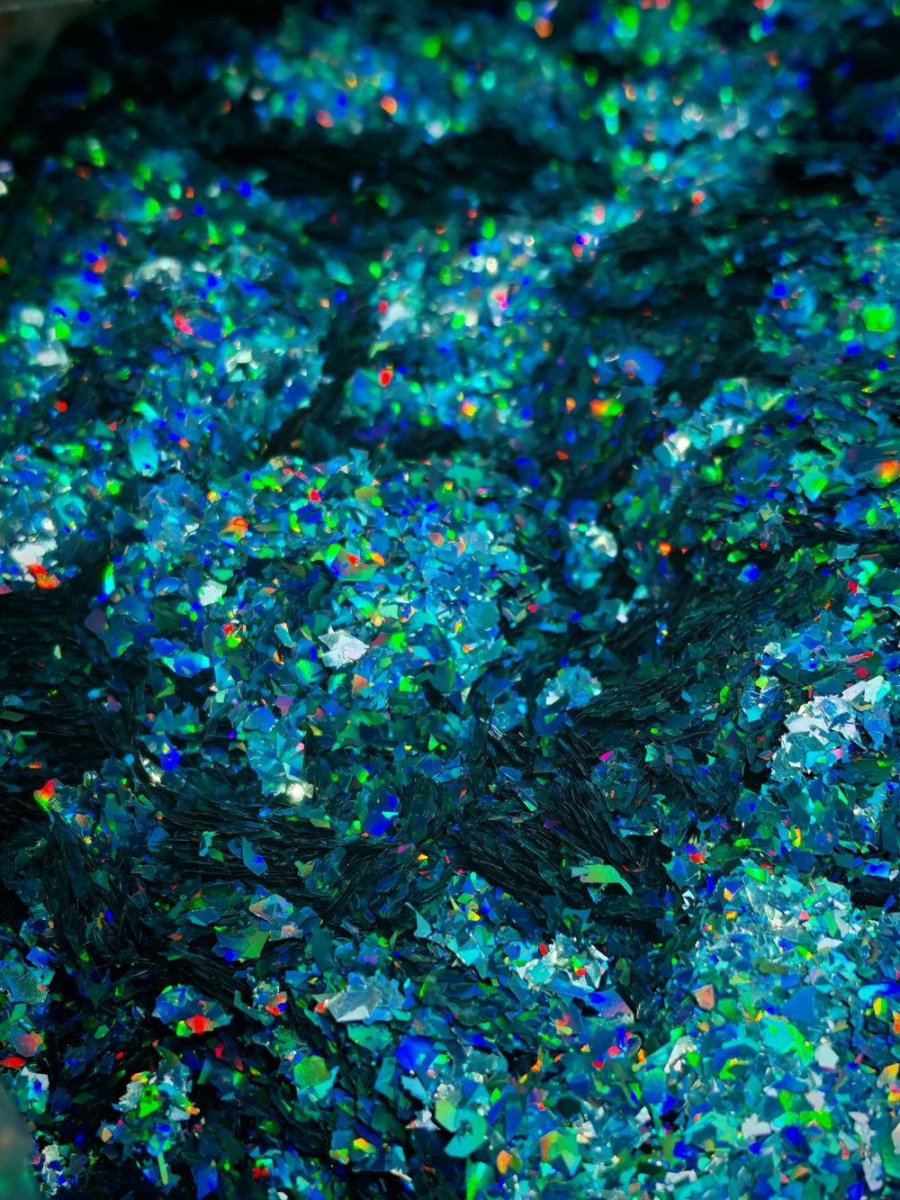 Хлопья - слюда 88808 Морской бирюзовый голографик - для литья изделий и творчества