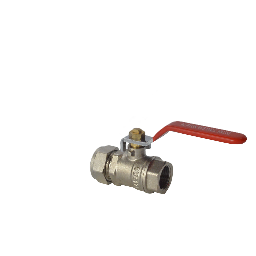 Кран шаровой латунь Ду 15х1/2" Ру50 ВР/обжим рычаг красный STAHLMANN SVLF1501/2NEF