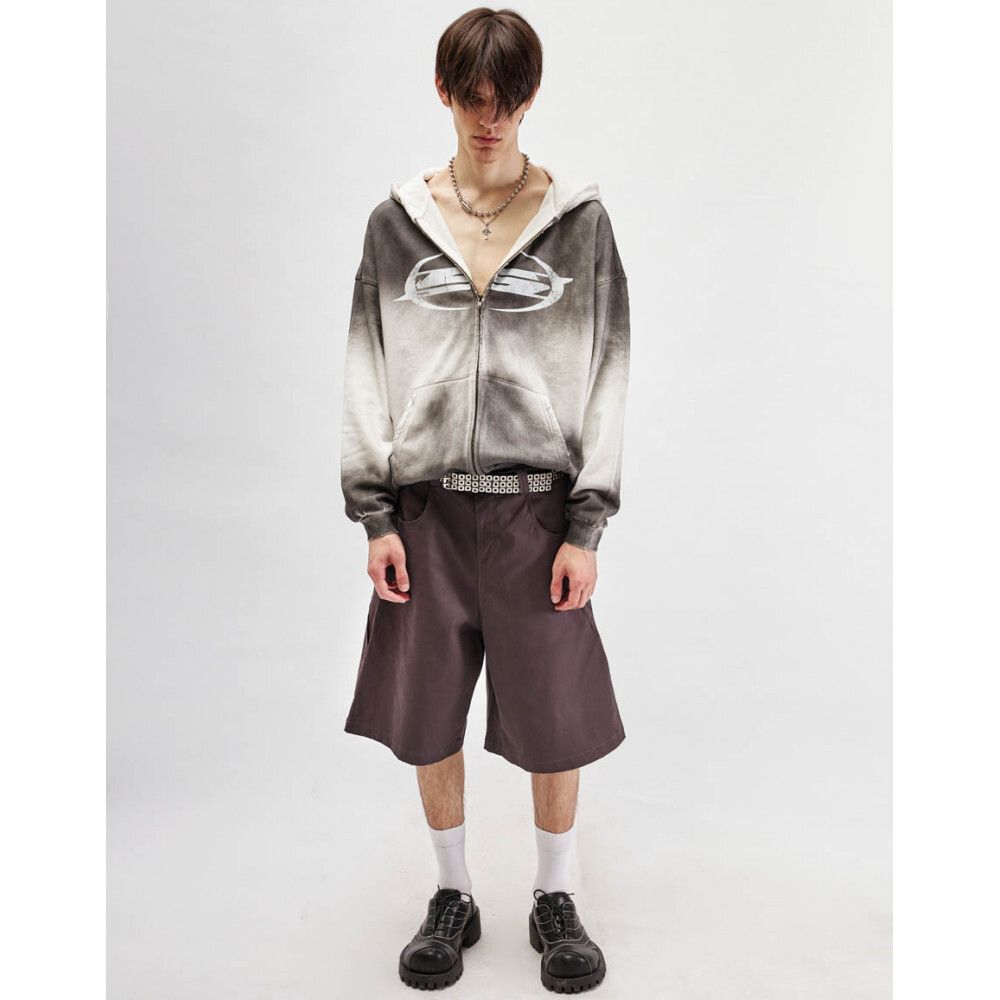 Худи SoWhat? Zip OPM тай-дай белый / серый