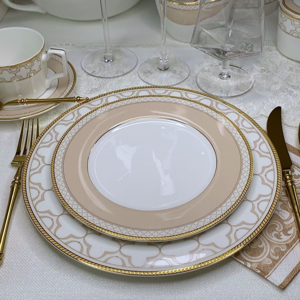 Lenardi 145-339 Набор из 6 тарелок 22см. ЖОЗЕФИНА в под.уп.(х10)Костяной фарфор