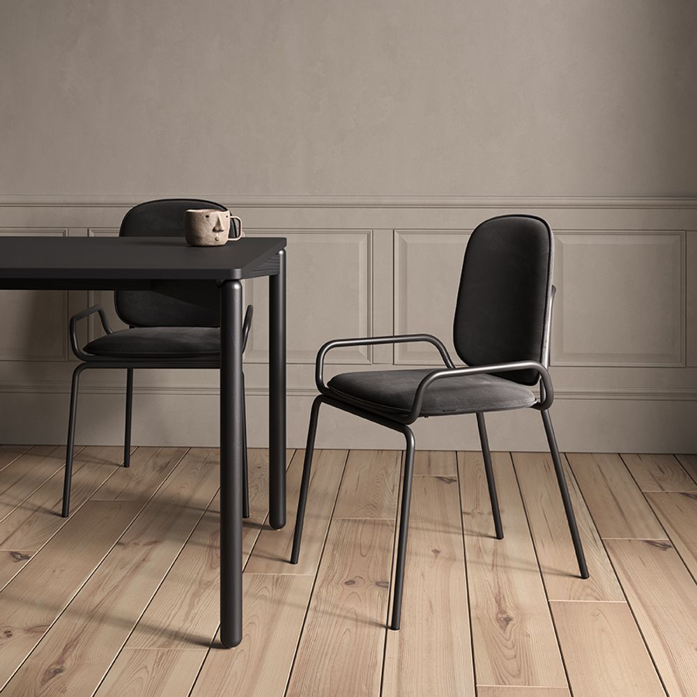 Стул Ror, Double Frame, велюр, черный /черный