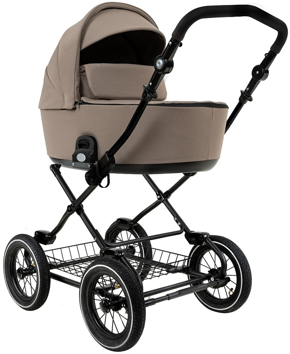 Детская коляска Roan Bass Next Classic d12 2.0 3 в 1 с автокреслом Tutis Elo Lux EduSky Black BNC/80/2 Hazel/Black/руч.Black