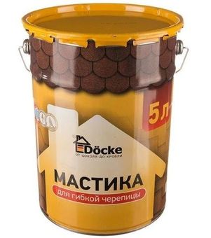 Мастика битумная Docke для гибкой черепицы 5 л