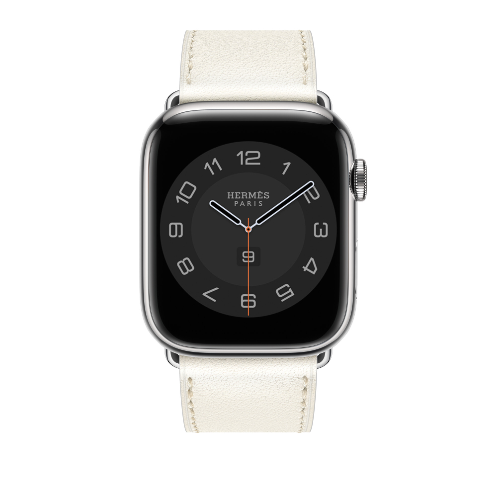 Apple Watch Hermès - 45 мм Blanc Swift Leather Single Tour