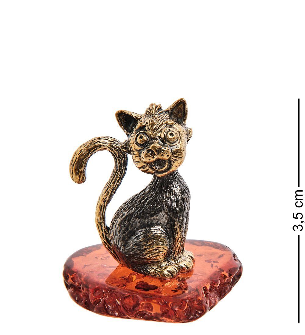 Народные промыслы AM-3070 Фигурка «Кот» (латунь, янтарь)