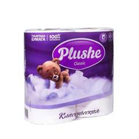 Бумага туал. 2 сл. PLUSHE Classic 18,00 м 4 шт белый  целл. (2084)