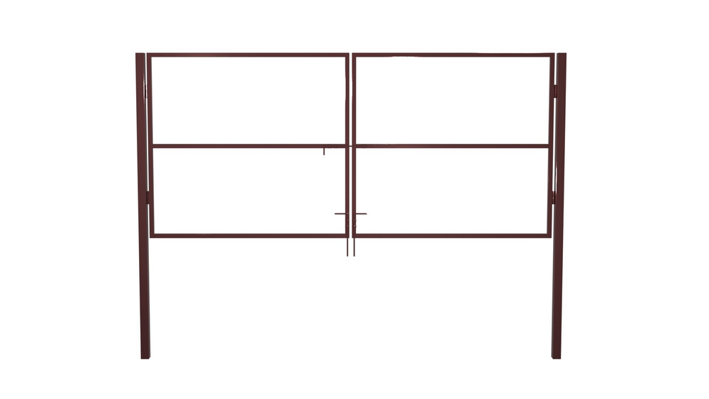 Ворота 4,0х1,8 м распашные садовые со столбами, открывание наружу (только каркас).