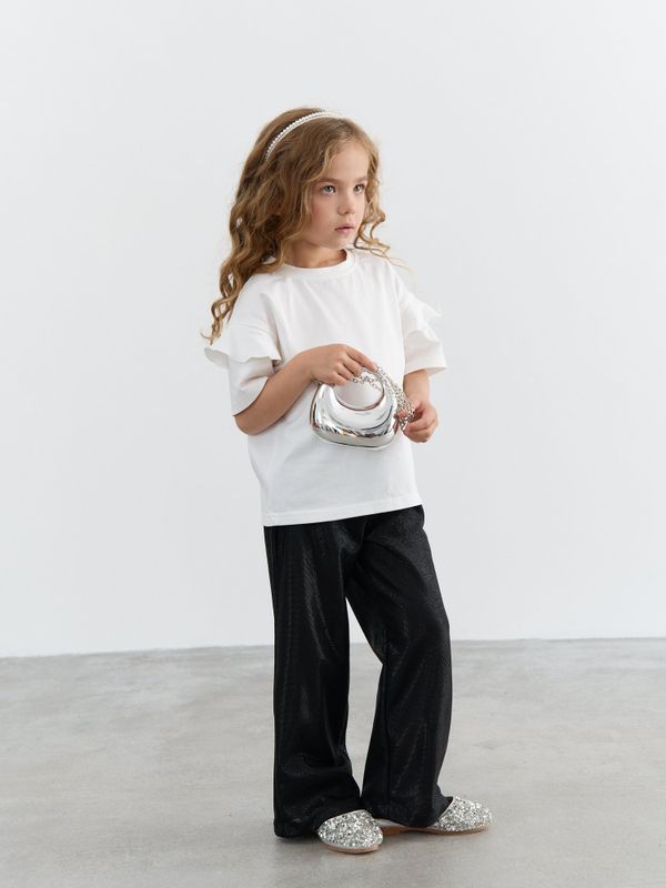 Брюки палаццо из люрекса 