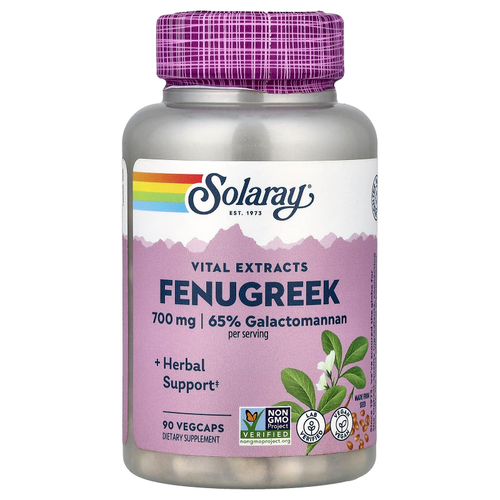 Solaray, Vital Extracts, пажитник, 90 капсул в растительной оболочке