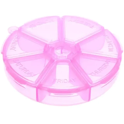 Таблетница - органайзер 7 ячеек «VOSTOKDOM», микс три цвета, 7*7*2см✦