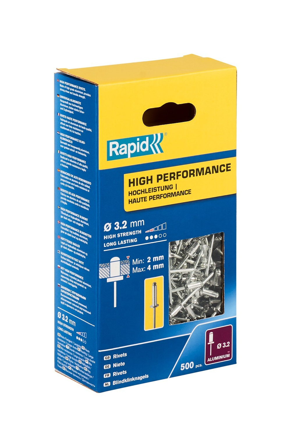 RAPID R:High-performance-rivet заклепка из алюминия d3.2x8мм, 500 шт