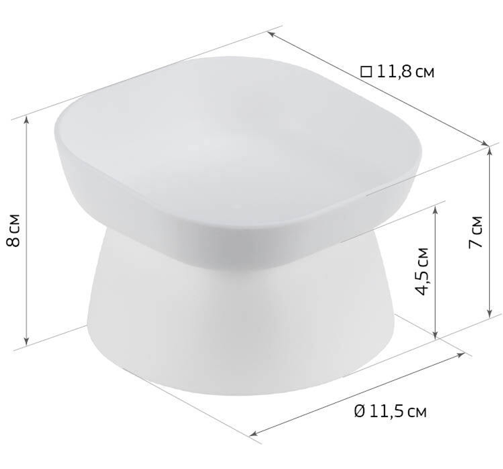 Миска для кормления животных КВАДРО 0,2л D=11,5см М1807