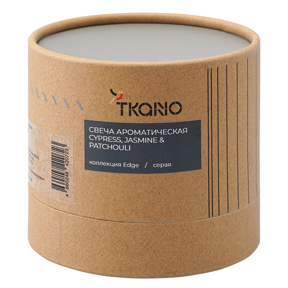 Свеча ароматическая с деревянным фитилём cypress, jasmine & patchouli из коллекции edge, серый, 60 ч