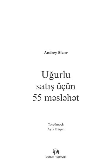 Uğurlu satış üçün 55 məsləhət