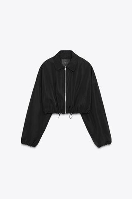 ZARA УКОРОЧЕННАЯ КУРТКА — ZW COLLECTION, ЧЕРНЫЙ