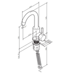 Смеситель для раковины с поворотным изливом, черный AM.PM X-Joy S F85B02722