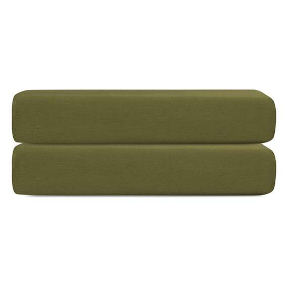 Простыня на резинке из сатина из коллекции meditation, olive, 160х200х30 см
