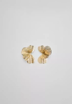 STRADIVARIUS Серьги-веера с макси цветами, золотой