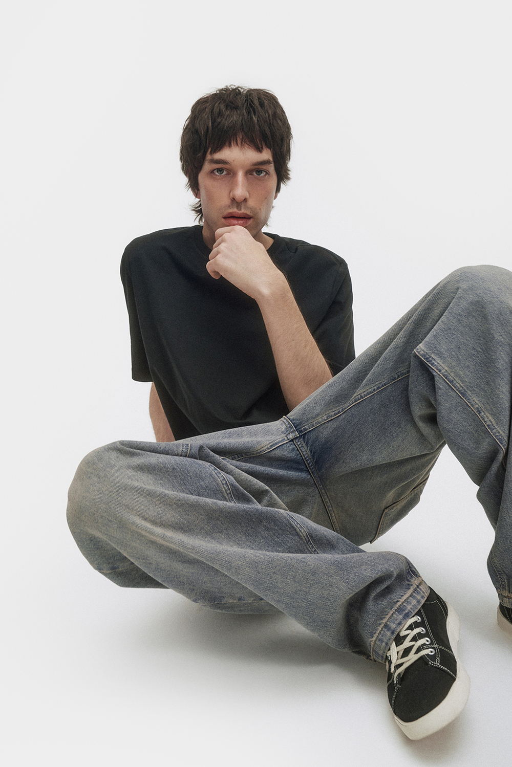 Джинсы широкие мужские Men Jeans Wide Dirty blue