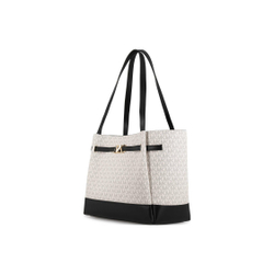 Michael Kors Reed Large Logo Tote Bag Vanilla Black