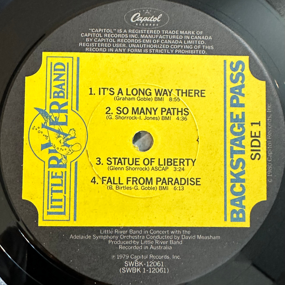 Little River Band ‎– Backstage Pass 2LP (Канада 1980г.)