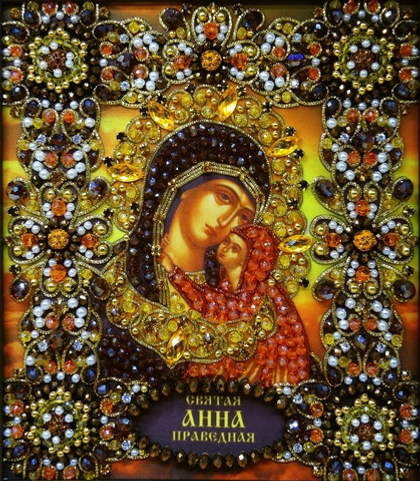 Ии-12 Набор для вышивания хрустальными камнями Святая Анна