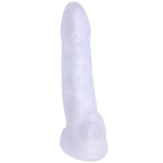 Тонкая насадка-удлинитель с подхватом мошонки Jacked Up (Цвет: прозрачный)