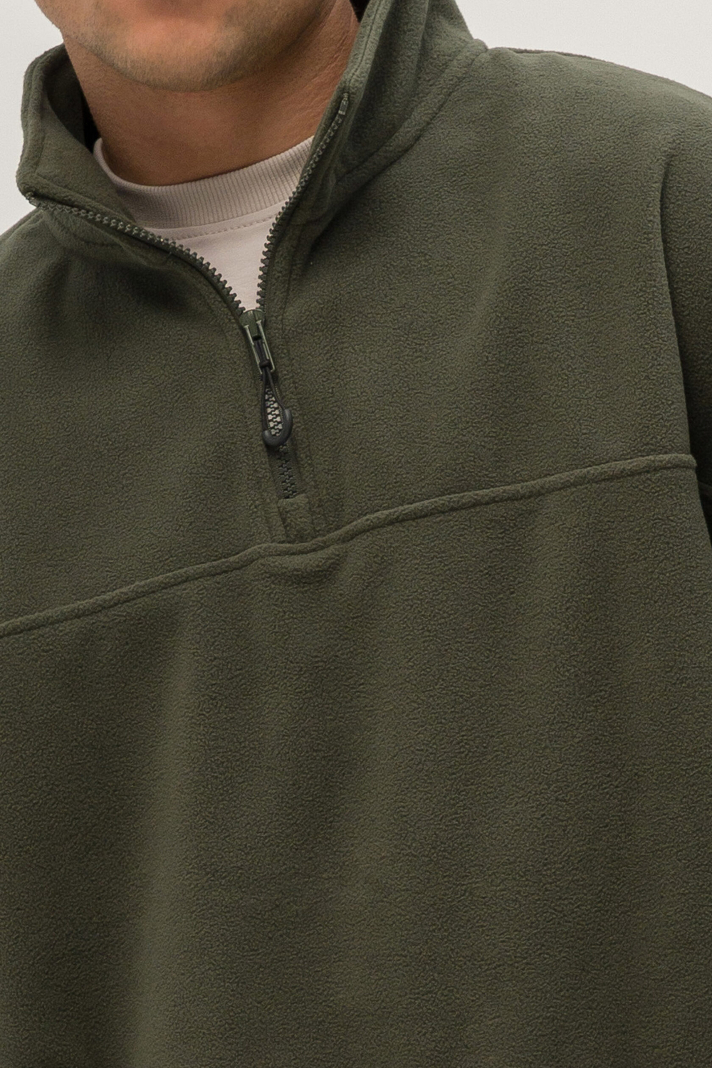 Толстовка KUL'TURA "HALF ZIP FLEECE" Хаки