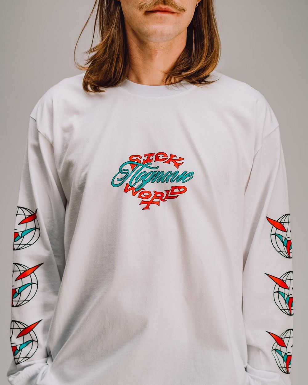 Лонгслив Подполье Sick World белый