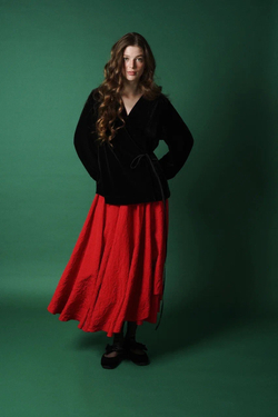 Рубашка на запах из бархата, "Пока часы 12 бьют" ПРЕДЗАКАЗ