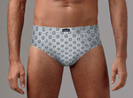 Набор из 2 хлопковых принтованных трусов-слипов (Размер: L) (Цвет: серый)