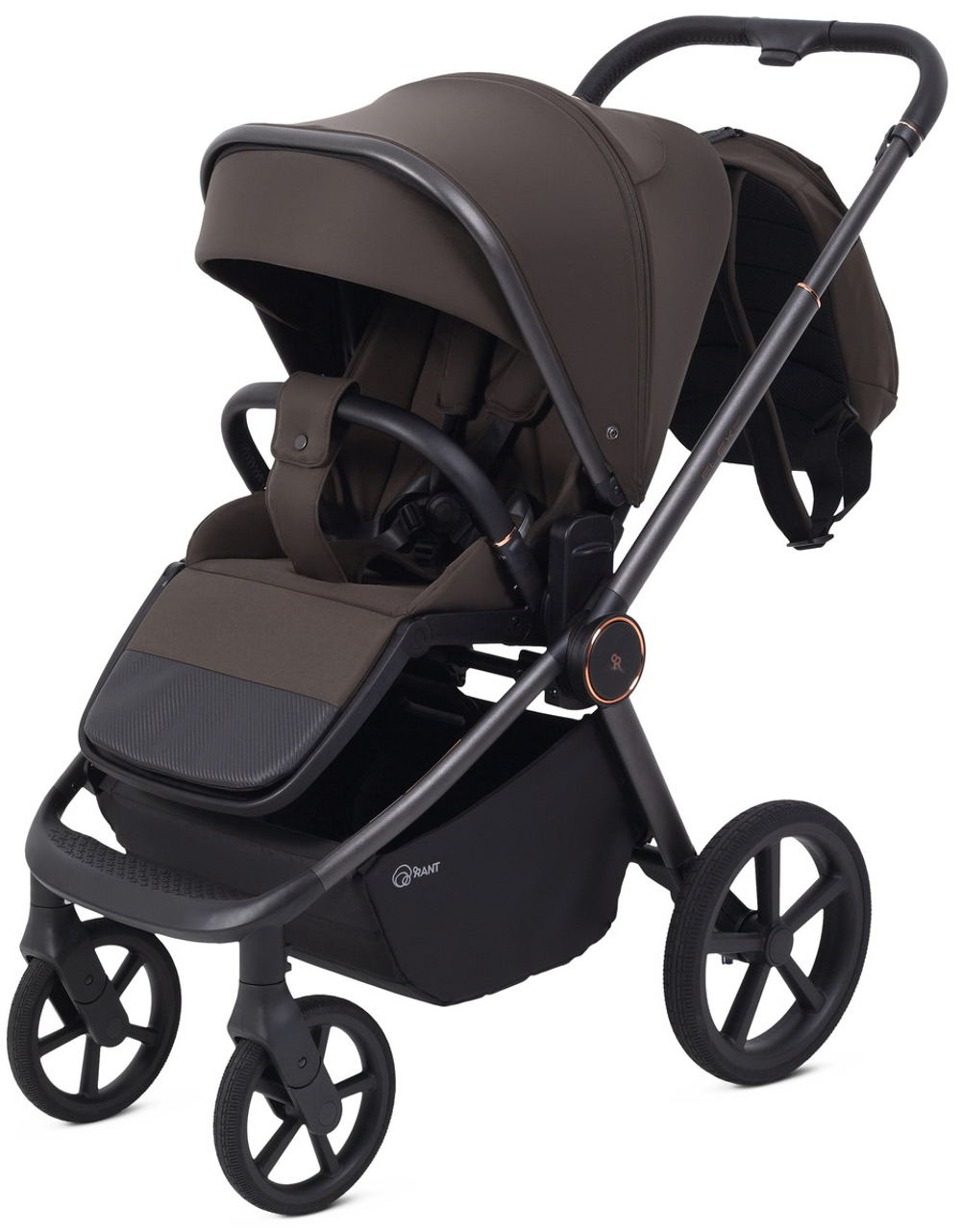 Детская коляска Rant Flex Therm Soft 3 в 1 с автокреслом Evomax Grey Shine Brown