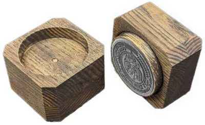 Печать на ручной оснастке КУБ Д50 мм дерево