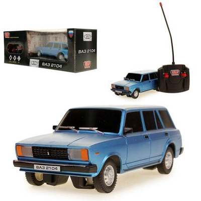 Модель пласт. на РУ "Lada Ваз-2104" 18см. свет, синий, в коробка 2104-18L-BU (Технопарк)