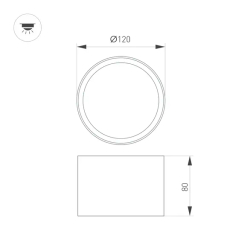 Светильник SP-BISCOTTO-R120-12W Warm3300-MIX (BK-GD, 80 deg, 230V) (Arlight, IP54 Металл, 5 лет) 055026