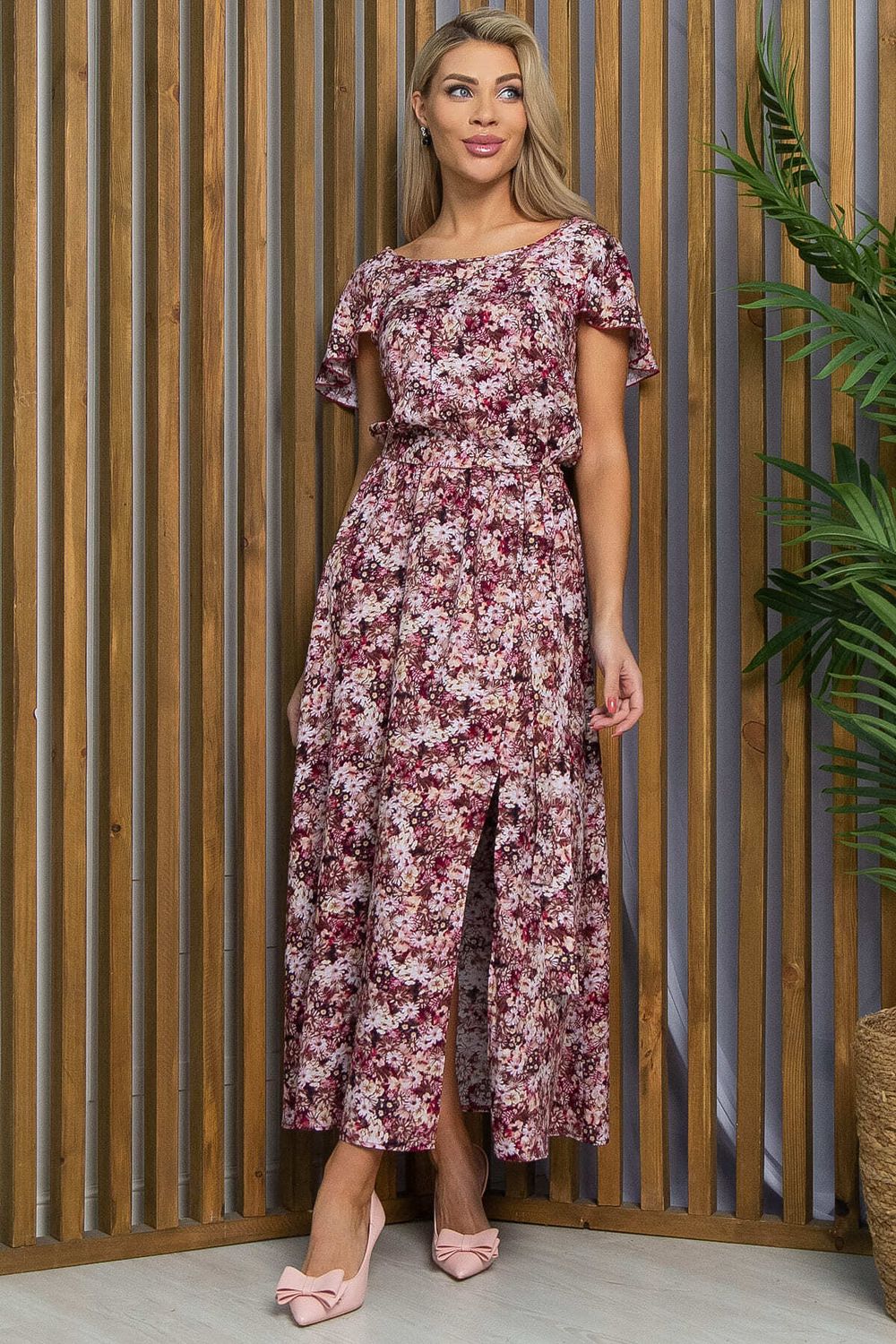 Платье Жара (бордовое) П13415-16М LT Collection