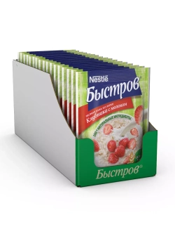 Каша овсяная клубника с молоком. 40г - 17 пакетиков