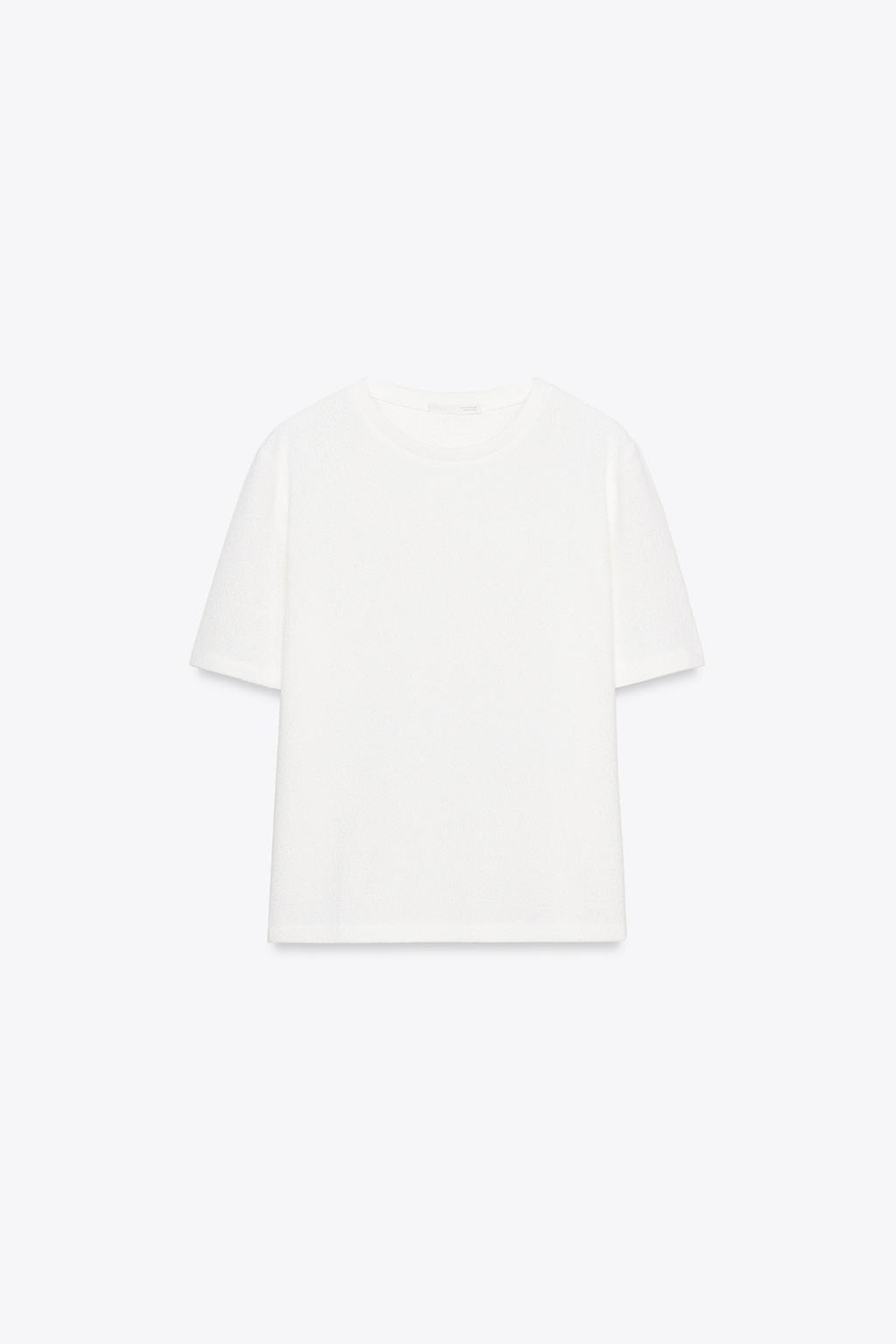 ZARA УКОРОЧЕННЫЙ ТРИКОТАЖНЫЙ ТОП, СЛОНОВАЯ КОСТЬ