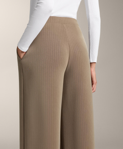 OYSHO Брюки прямого кроя с полосками из модала, мокко